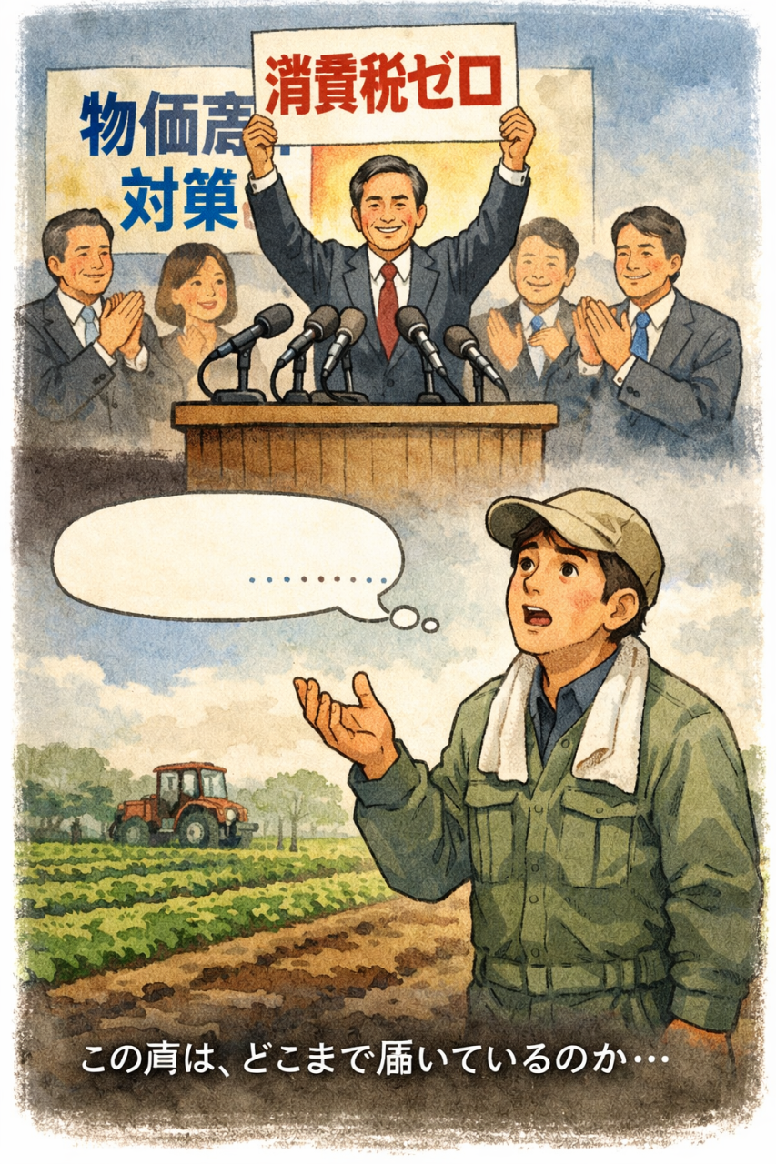 消費税ゼロ論に、農家の声はどこまで届いているのか